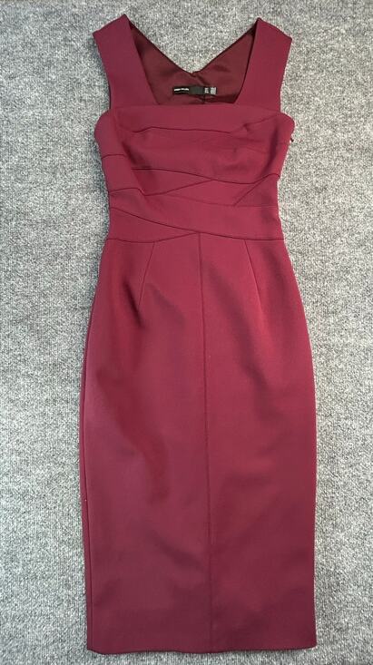 Karen Millen Dresses & Skirts - Karen Millen Burgundy Sheath Midi Dress Women's US 4 EU 36 Career Cocktail